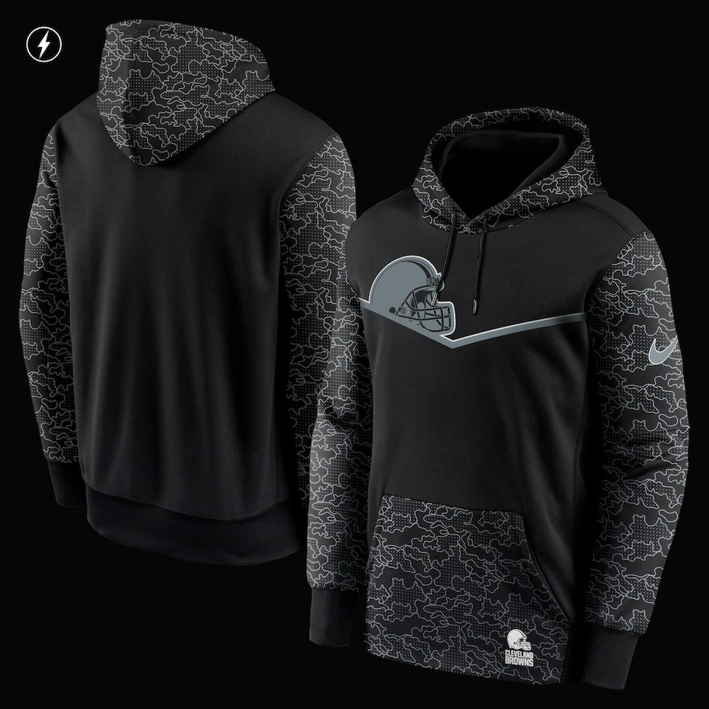 Cleveland Browns RFLCTV Chevron Pullover Hoodie - Black online