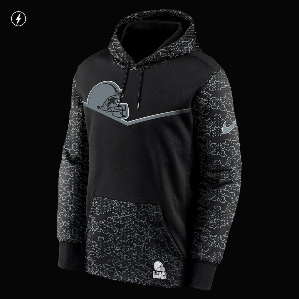 Cleveland Browns RFLCTV Chevron Pullover Hoodie - Black online