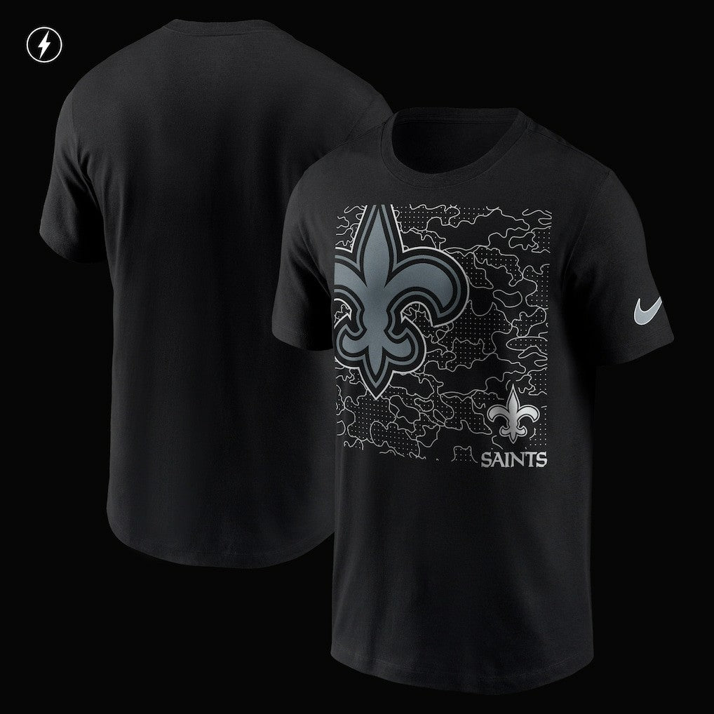 New Orleans Saints RFLCTV T-Shirt - Black sale