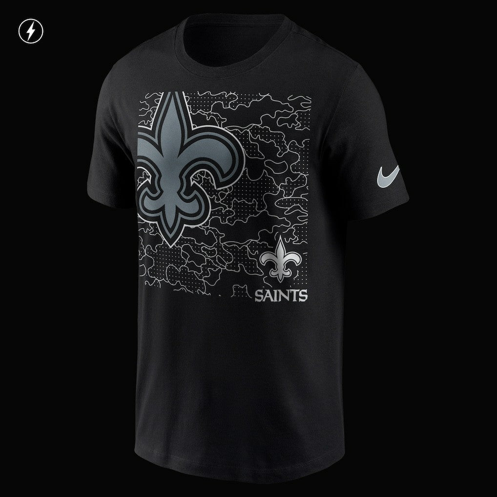 New Orleans Saints RFLCTV T-Shirt - Black sale