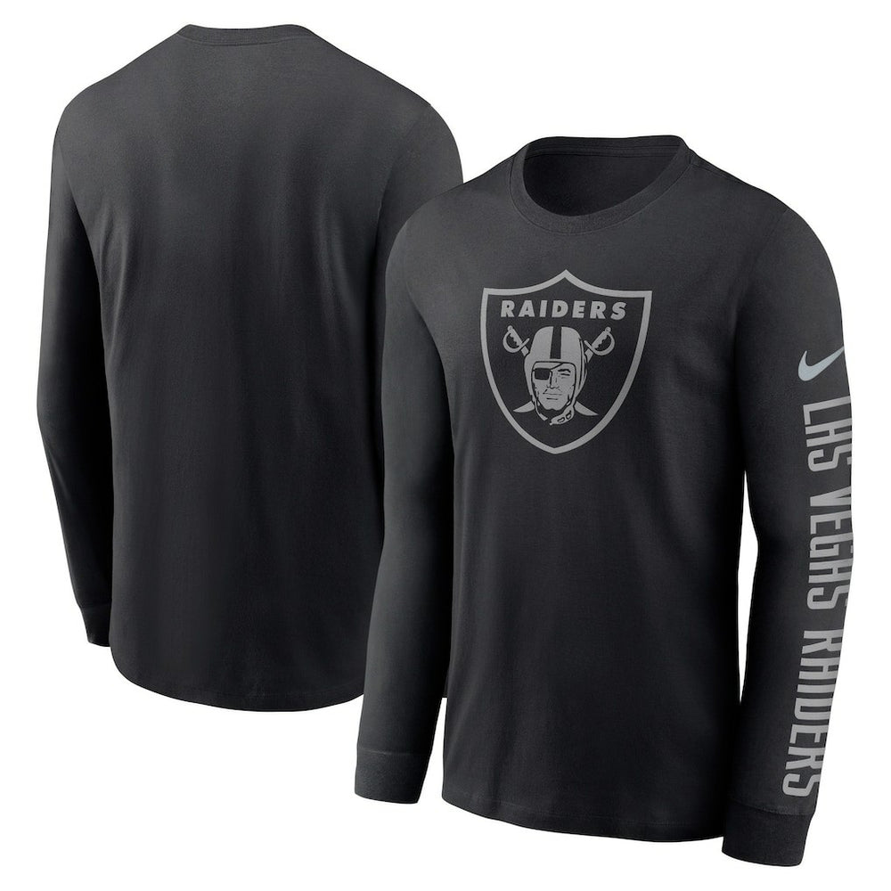 Las Vegas Raiders RFLCTV Name and Logo T-Shirt - Black on sale
