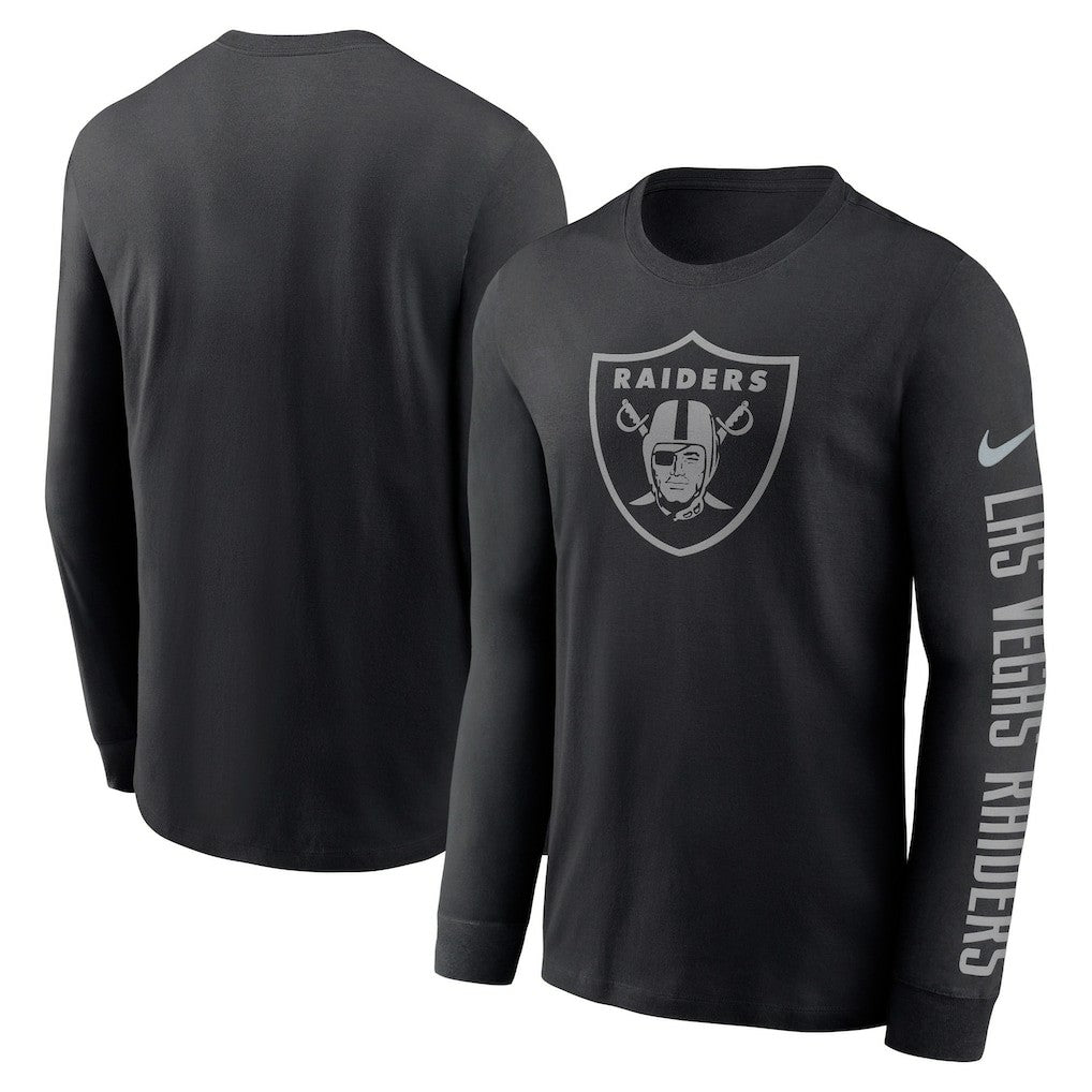 Las Vegas Raiders RFLCTV Name and Logo T-Shirt - Black on sale