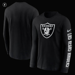 Las Vegas Raiders RFLCTV Name and Logo T-Shirt - Black on sale