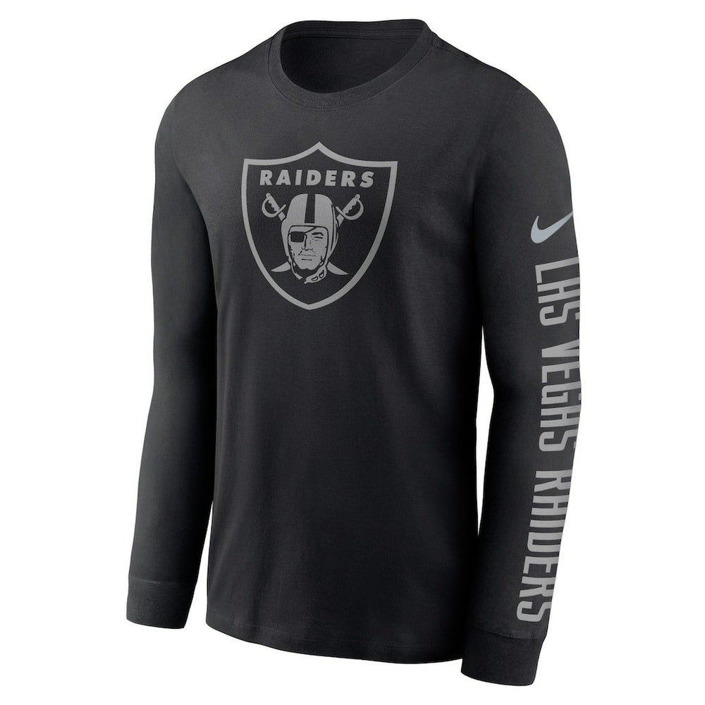 Las Vegas Raiders RFLCTV Name and Logo T-Shirt - Black on sale
