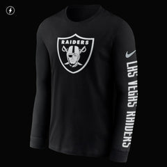 Las Vegas Raiders RFLCTV Name and Logo T-Shirt - Black on sale