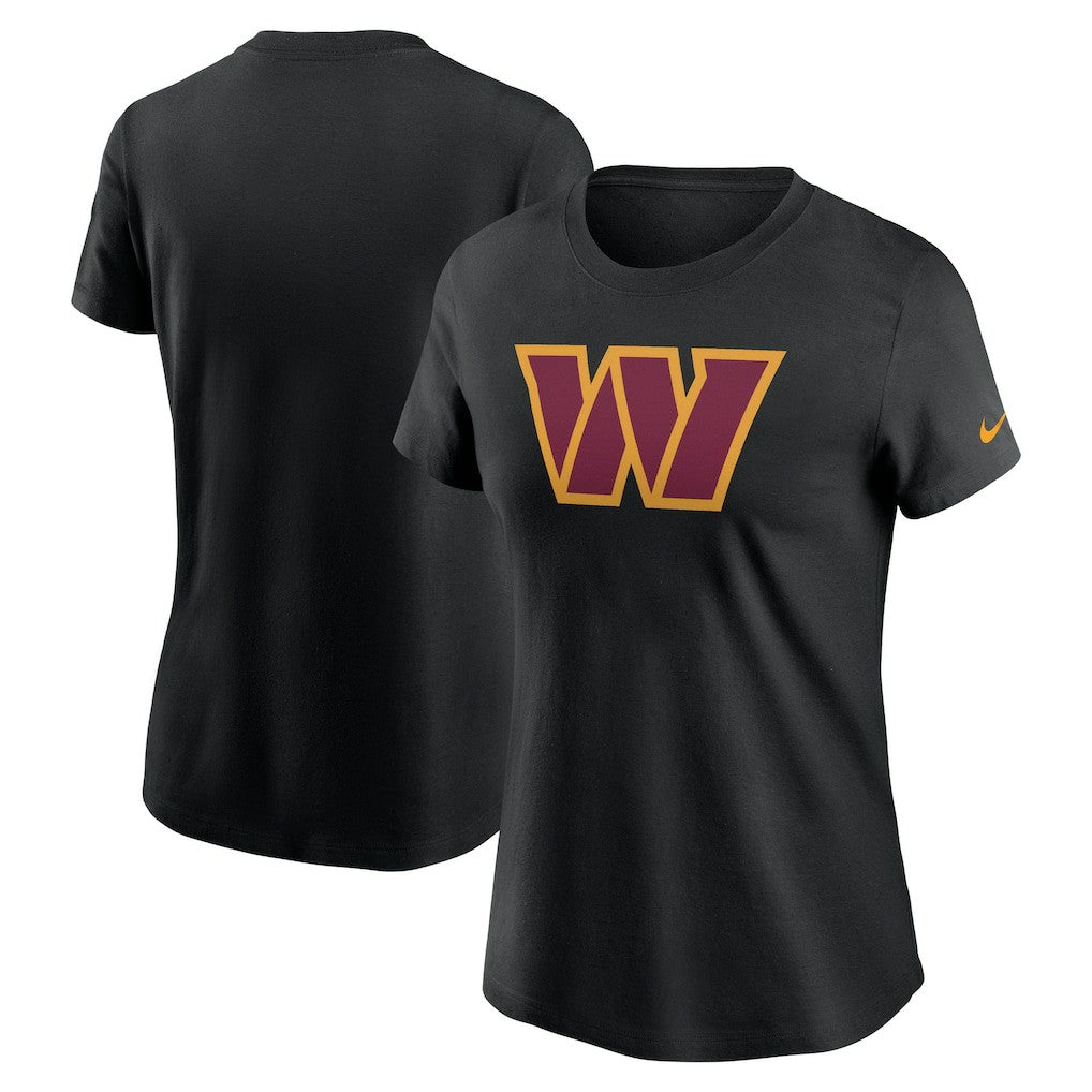 Washington Commanders Women's Logo Cotton Essential T-Shirt - Black discount
