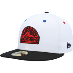 Colorado Rockies 25th Anniversary Primary Eye 59FIFTY Fitted Hat White/Black