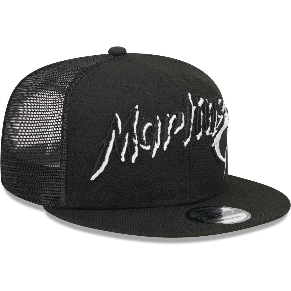 Miami Marlins Street Trucker 9FIFTY Snapback Hat Black