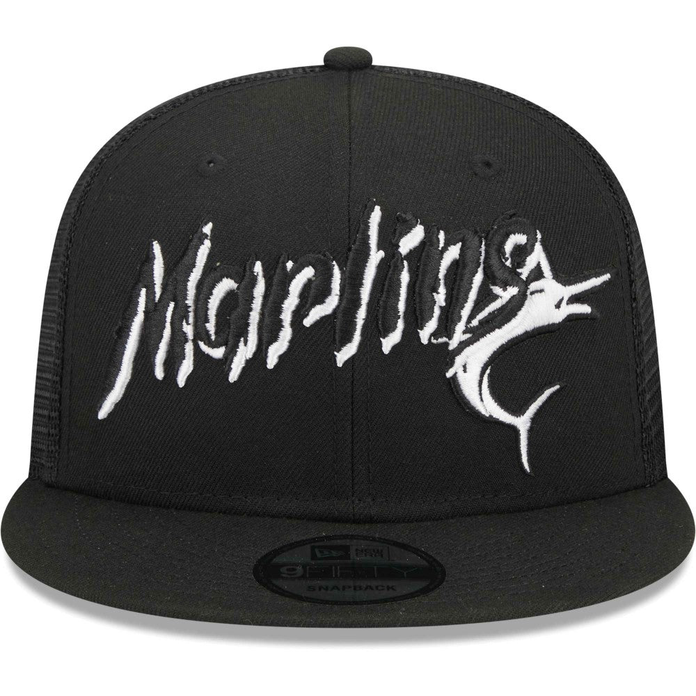 Miami Marlins Street Trucker 9FIFTY Snapback Hat Black