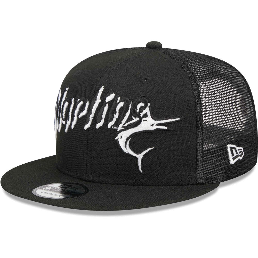 Miami Marlins Street Trucker 9FIFTY Snapback Hat Black