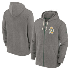 Green Bay Packers Historic Lifestyle Full-Zip Hoodie - Heather Charcoal on sale