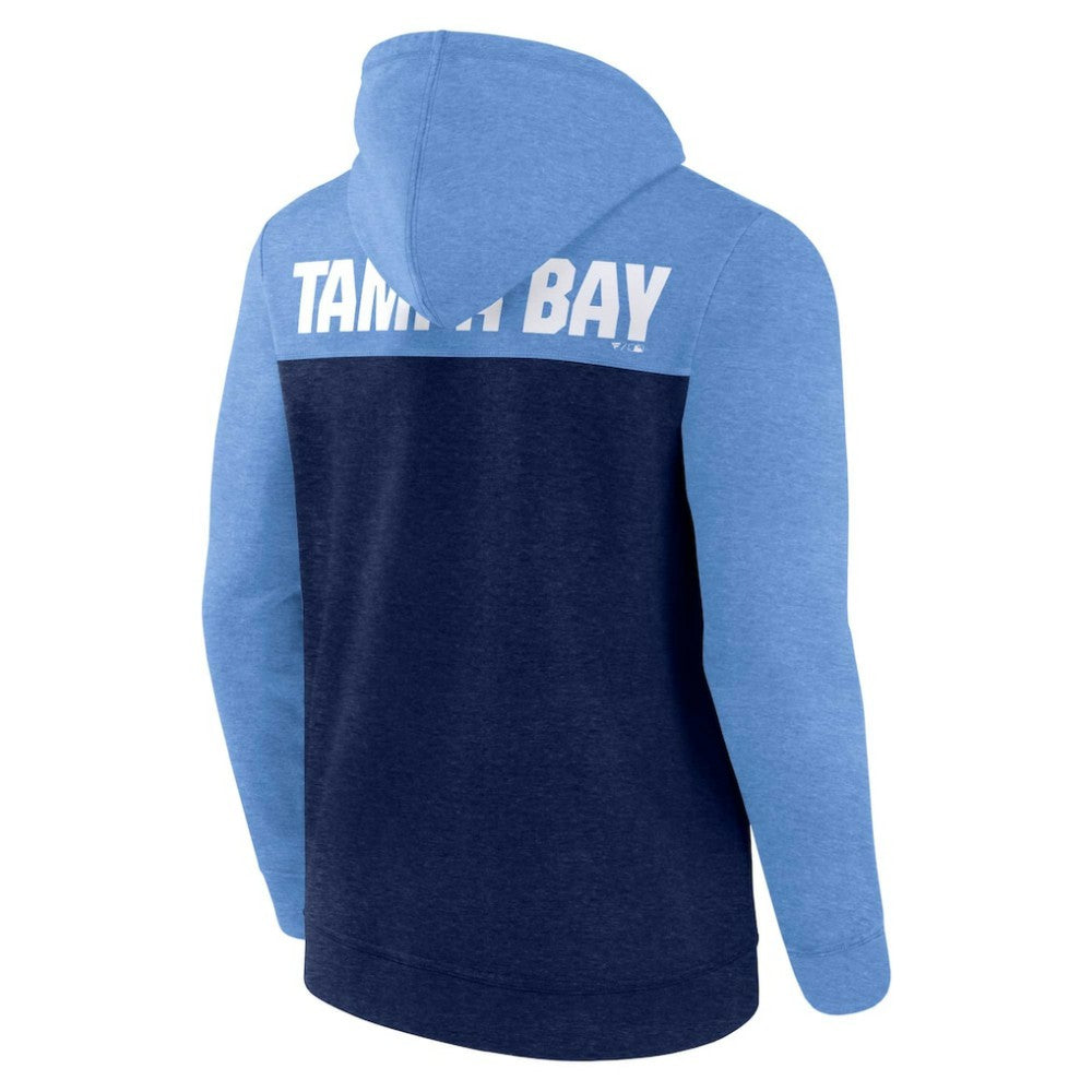 Tampa Bay Rays Blown Away Full-Zip Hoodie Heathered Navy/Heathered Light Blue