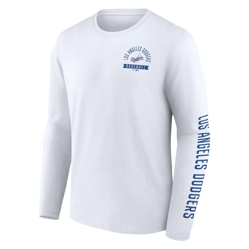 Los Angeles Dodgers Pressbox Long Sleeve T-Shirt White