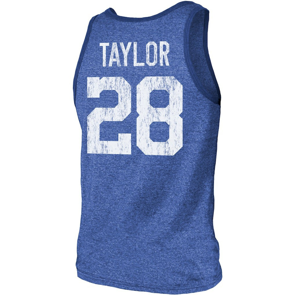 Jonathan Taylor Indianapolis Colts Majestic Threads Player Name & Number Tri-Blend Tank Top - Heathered Royal discount