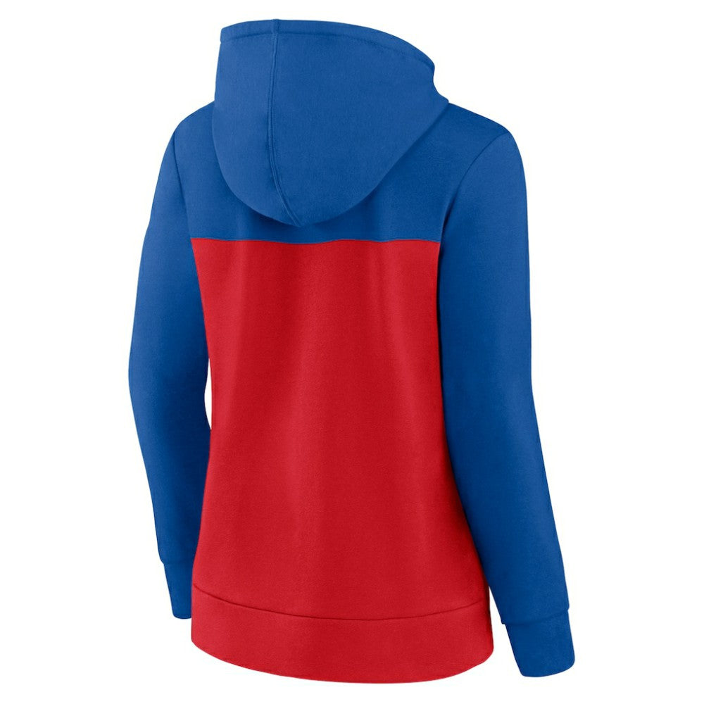 Chicago Cubs Women's Take The Field Colorblocked Hoodie Full-Zip Jacket Royal/Red