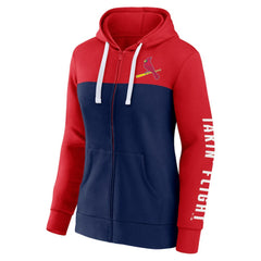 St. Louis Cardinals Women's Take The Field Colorblocked Hoodie Full-Zip Jacket Red/Navy
