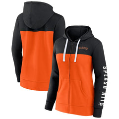 San Francisco Giants Women's Take The Field Colorblocked Hoodie Full-Zip Jacket Black/Orange