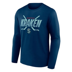 Seattle Kraken Fanatics Covert Long Sleeve T-Shirt - Deep Sea Blue T-shirts