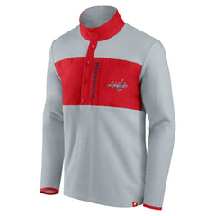 Washington Capitals Fanatics Hockey Polar Fleece Quarter-Snap Jacket - Gray/Red Jackets