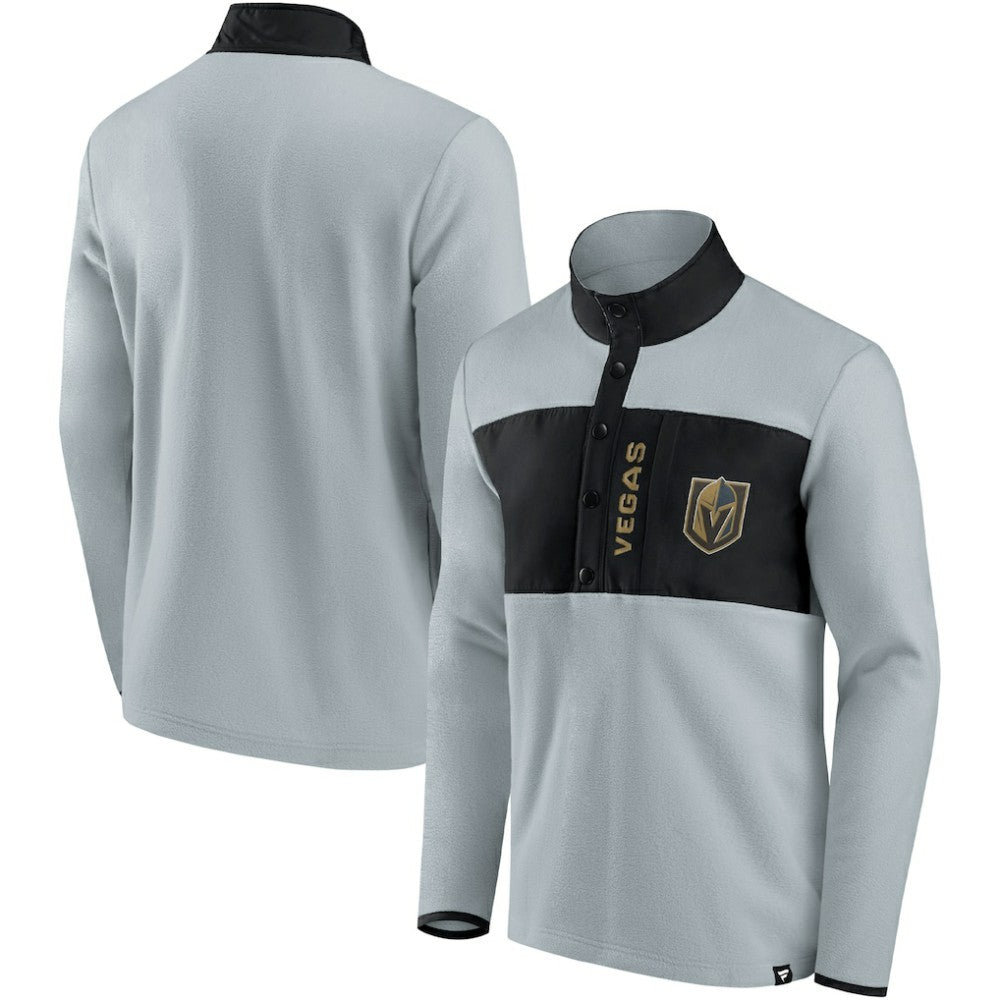 Vegas Golden Knights Fanatics Hockey Polar Fleece Quarter-Snap Jacket - Gray/Black Jackets
