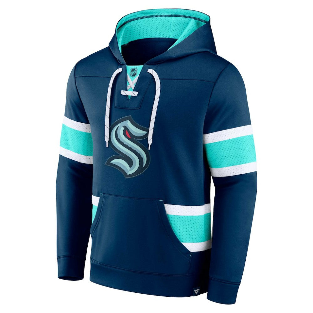 Seattle Kraken Fanatics Powerplay Warrior Pullover Hoodie - Deep Sea Blue Hoodies
