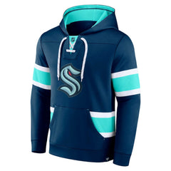 Seattle Kraken Fanatics Powerplay Warrior Pullover Hoodie - Deep Sea Blue Hoodies