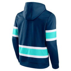 Seattle Kraken Fanatics Powerplay Warrior Pullover Hoodie - Deep Sea Blue Hoodies