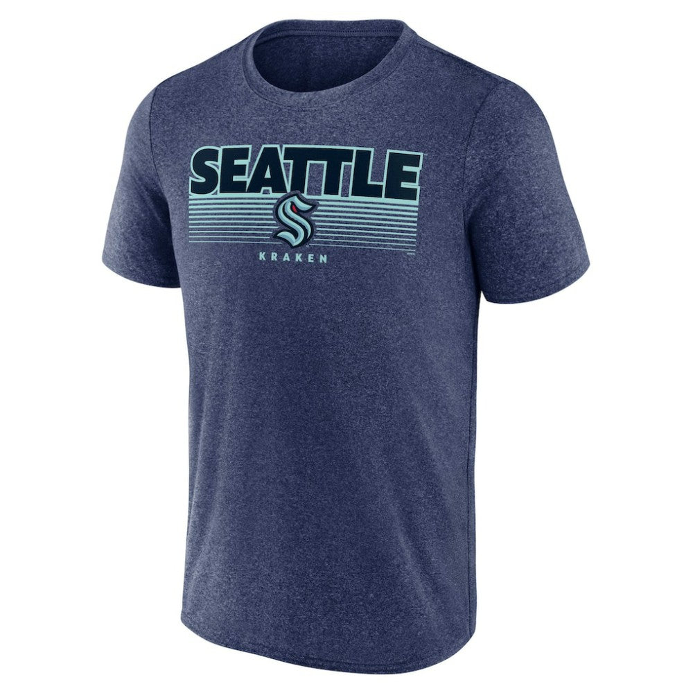 Seattle Kraken Fanatics Prodigy Performance T-Shirt - Heathered Deep Sea Blue T-shirts