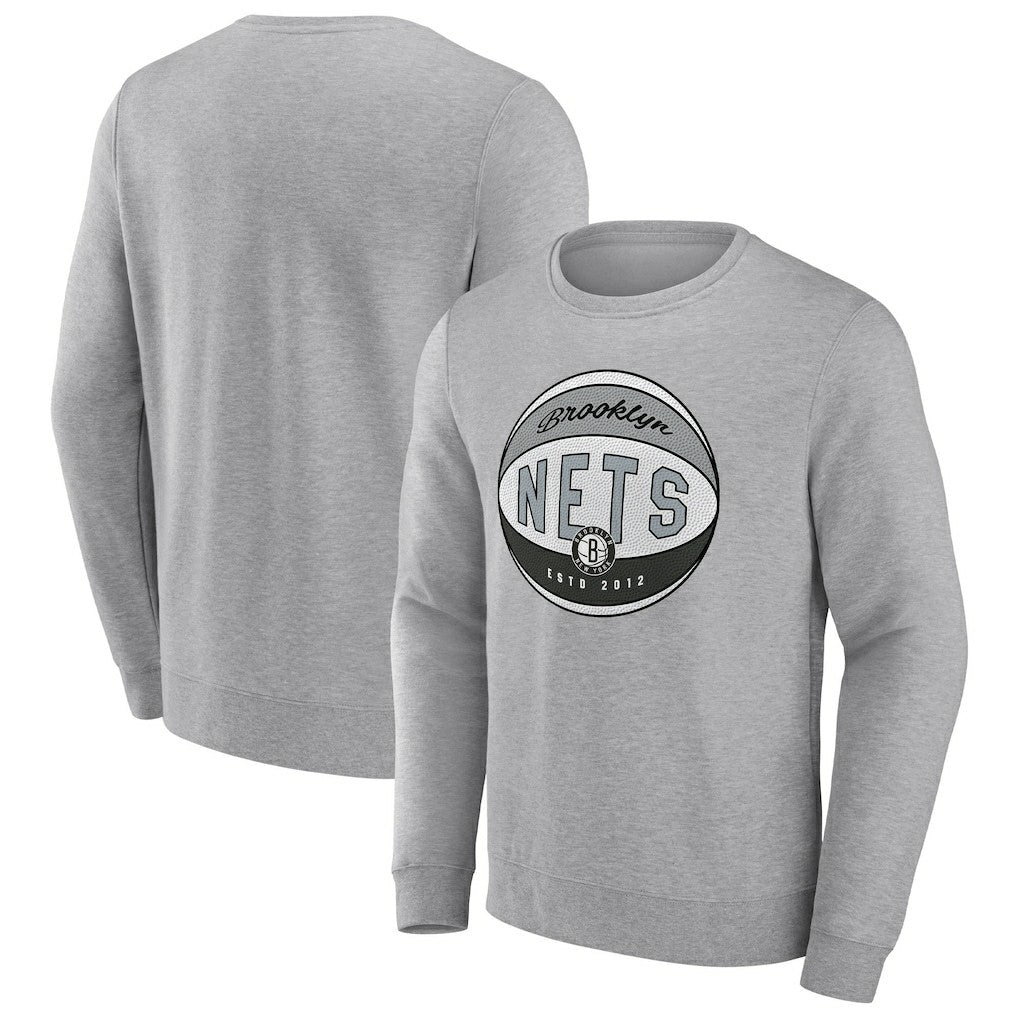Brooklyn Nets True Classics Vint Pullover Sweatshirt - Heathered Gray online