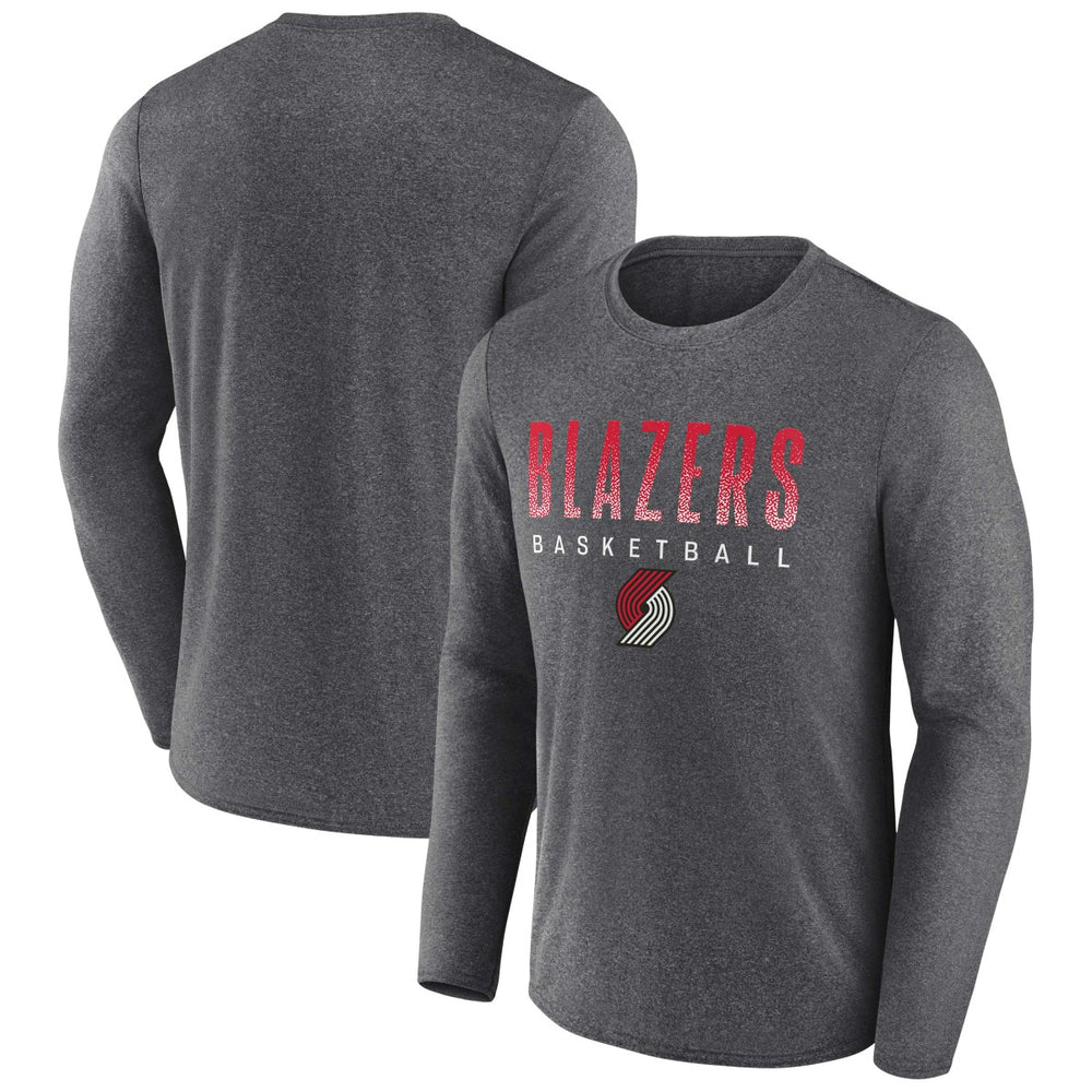 Portland Trail Blazers Where Legends Play Iconic Practice Long Sleeve T-Shirt - Heathered Charcoal outlet