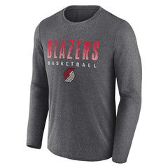 Portland Trail Blazers Where Legends Play Iconic Practice Long Sleeve T-Shirt - Heathered Charcoal outlet