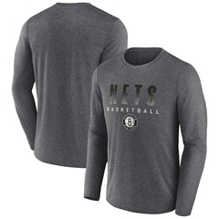 Brooklyn Nets Where Legends Play Iconic Practice Long Sleeve T-Shirt - Heathered Charcoal outlet