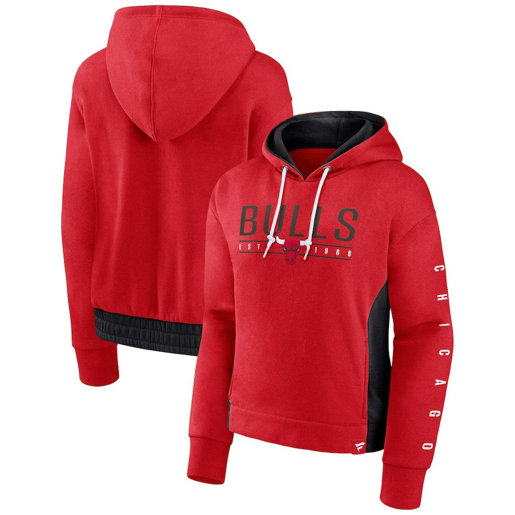 Chicago Bulls Women's Iconic Halftime Colorblock Pullover Hoodie - Red online