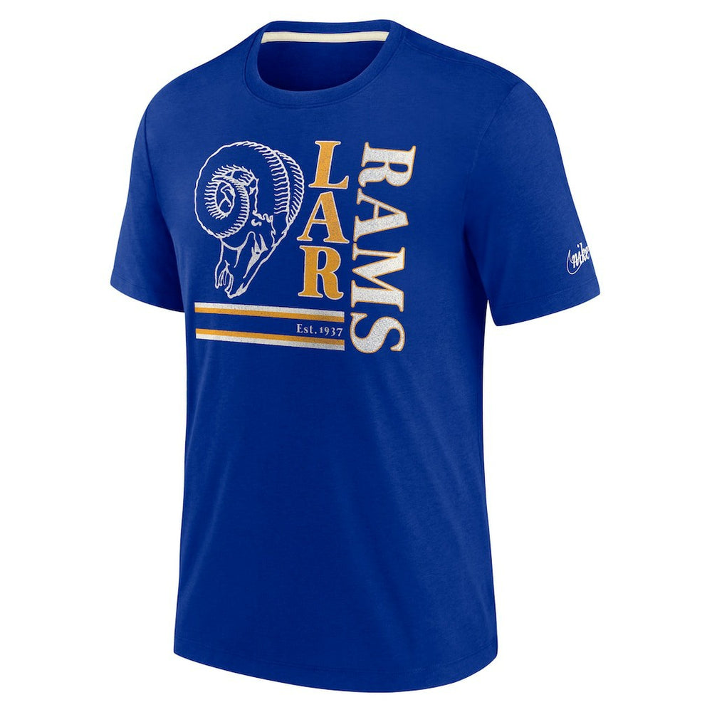 Los Angeles Rams Wordmark Logo Tri-Blend T-Shirt - Royal discount