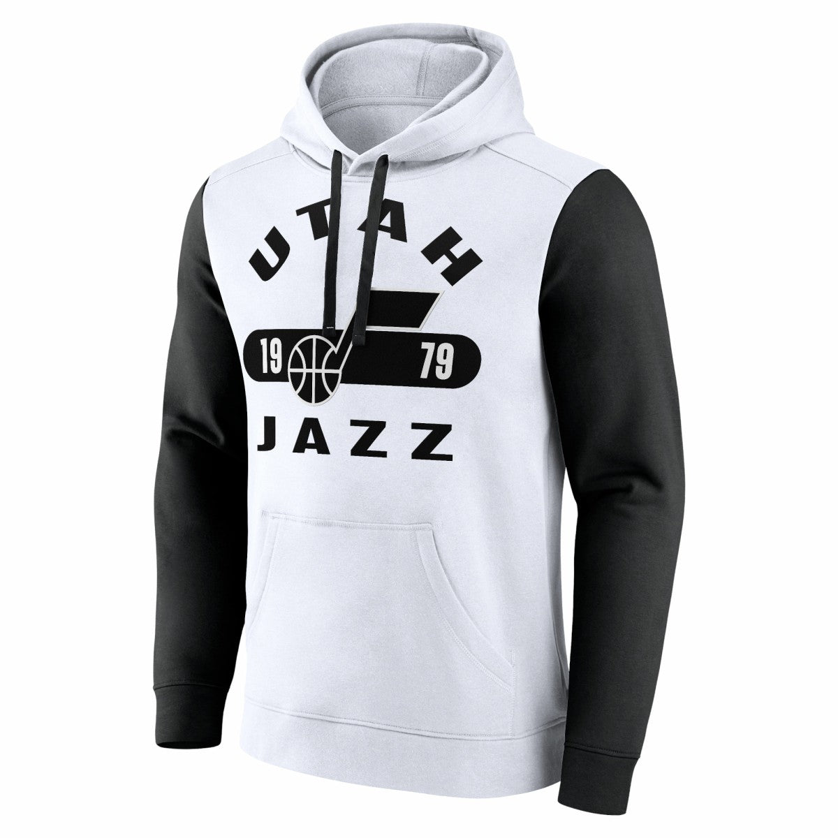 Utah Jazz Attack Colorblock Pullover Hoodie - White/Black outlet
