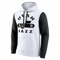 Utah Jazz Attack Colorblock Pullover Hoodie - White/Black outlet