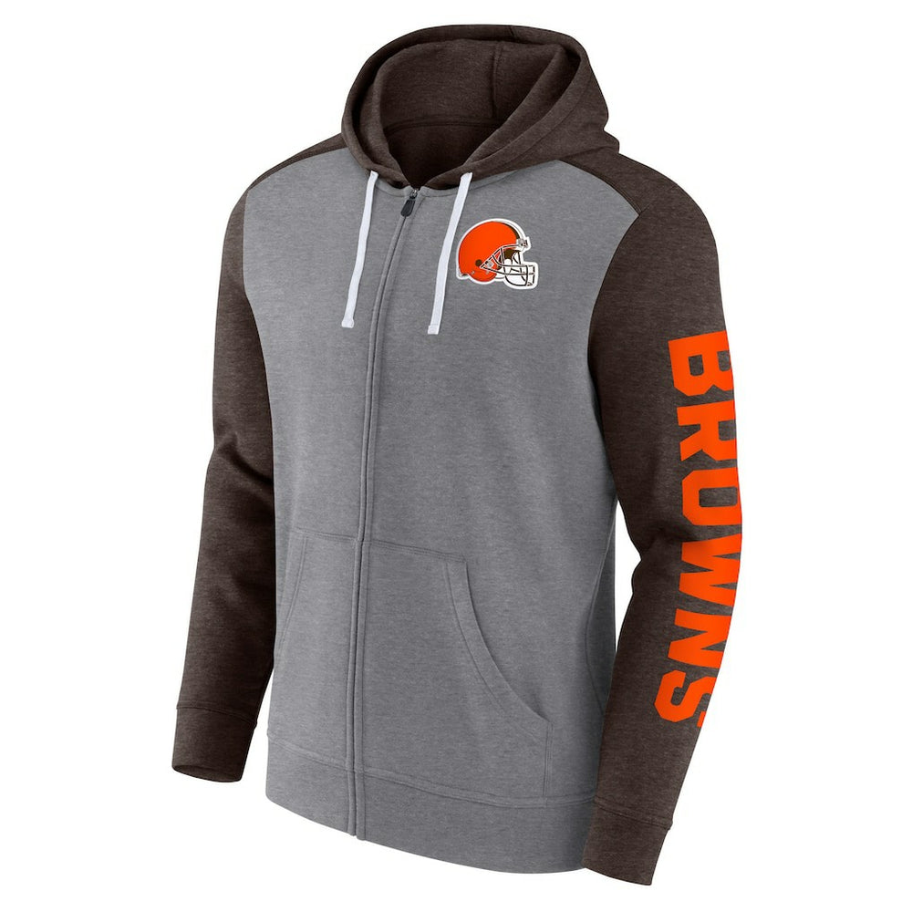 Cleveland Browns Down and Distance Full-Zip Hoodie - Heather Gray discount