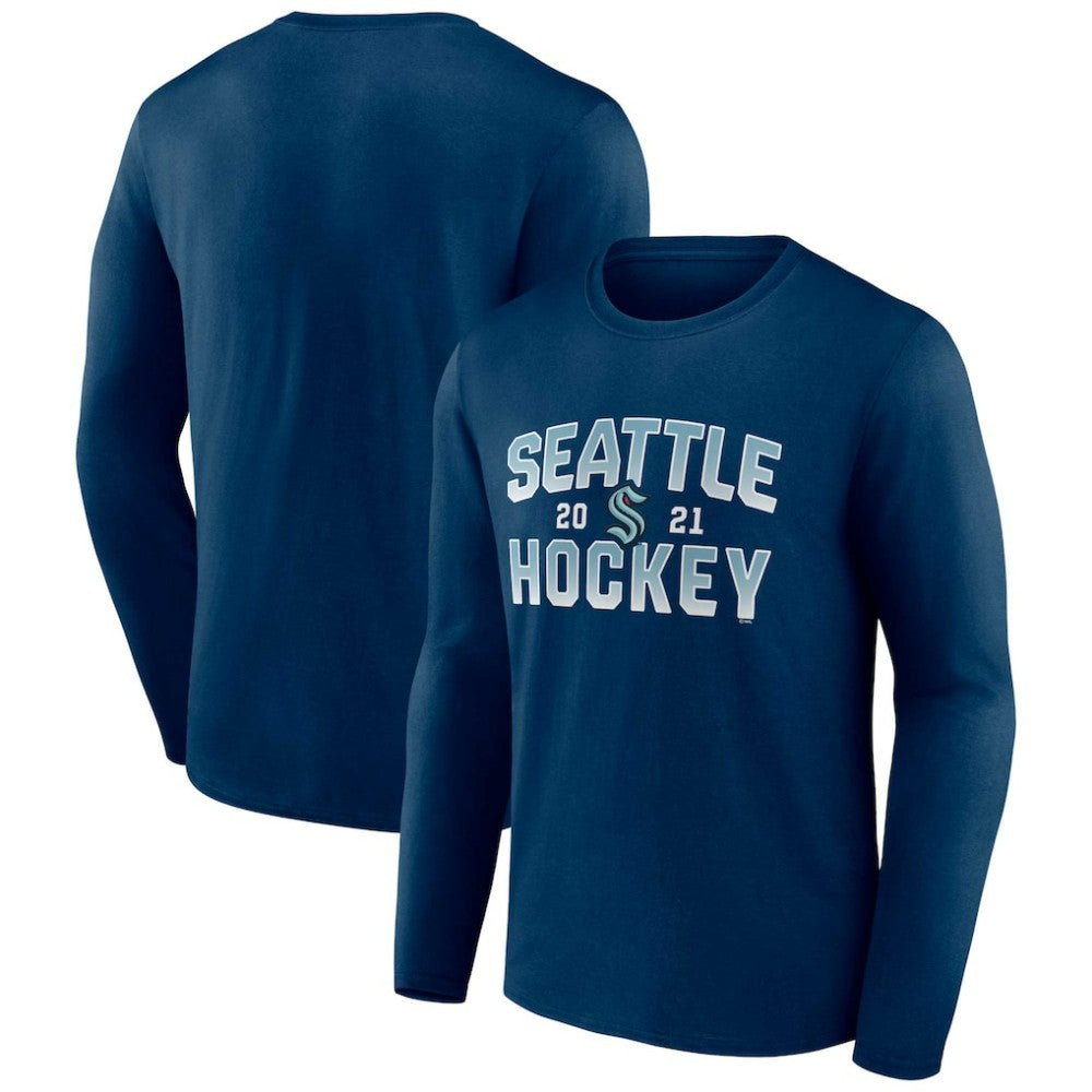 Seattle Kraken Fanatics Skate Or Die Long Sleeve T-Shirt - Deep Sea Blue T-shirts