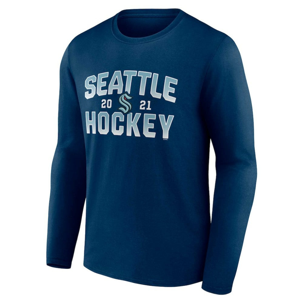 Seattle Kraken Fanatics Skate Or Die Long Sleeve T-Shirt - Deep Sea Blue T-shirts