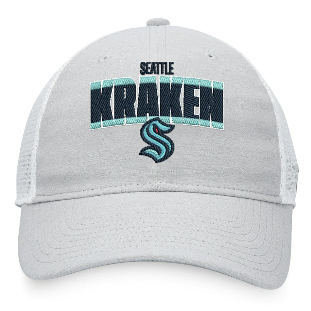 Seattle Kraken Fanatics Team Trucker Snapback Hat - Heather Gray/White Hats