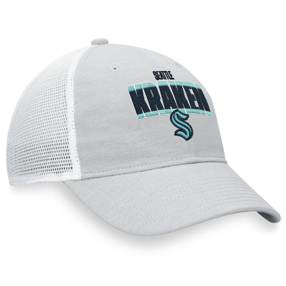 Seattle Kraken Fanatics Team Trucker Snapback Hat - Heather Gray/White Hats