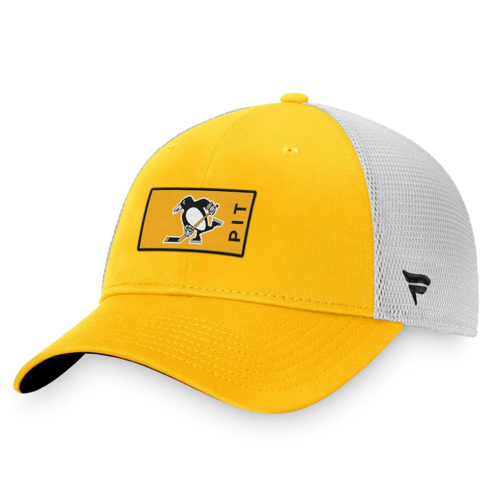 Pittsburgh Penguins Fanatics Authentic Pro Trucker Snapback Hat - Gold/White Hats