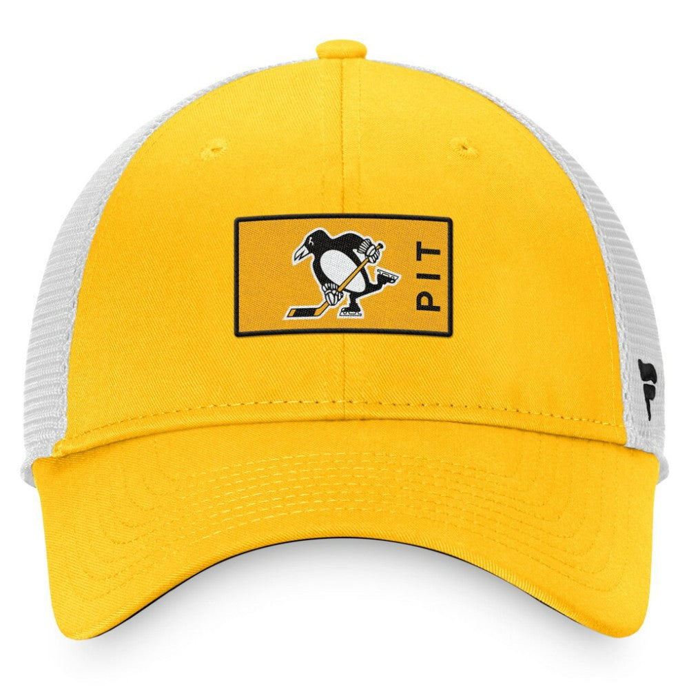 Pittsburgh Penguins Fanatics Authentic Pro Trucker Snapback Hat - Gold/White Hats