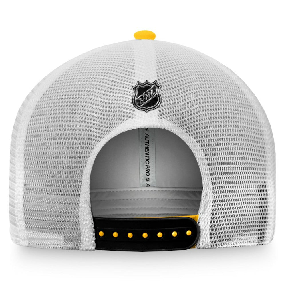 Pittsburgh Penguins Fanatics Authentic Pro Trucker Snapback Hat - Gold/White Hats