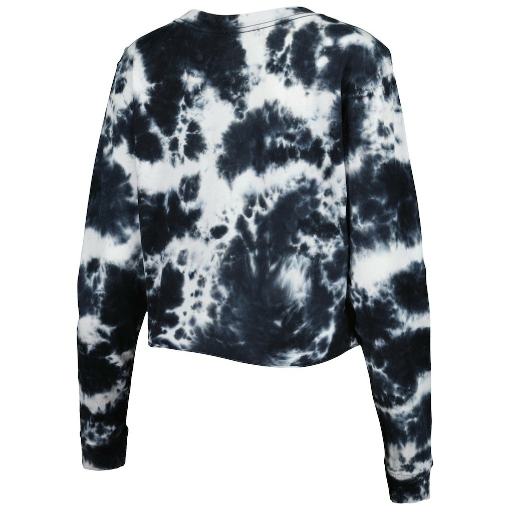 Chicago Bulls Women's Tie Dye Cropped Long Sleeve T-Shirt sale - Black discount
