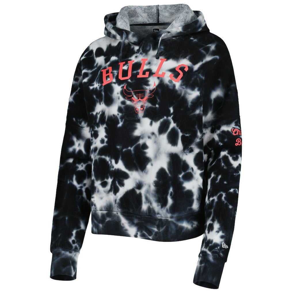 Chicago Bulls Women's Brushed Cotton Tie-Dye Pullover Hoodie sale - Black shop