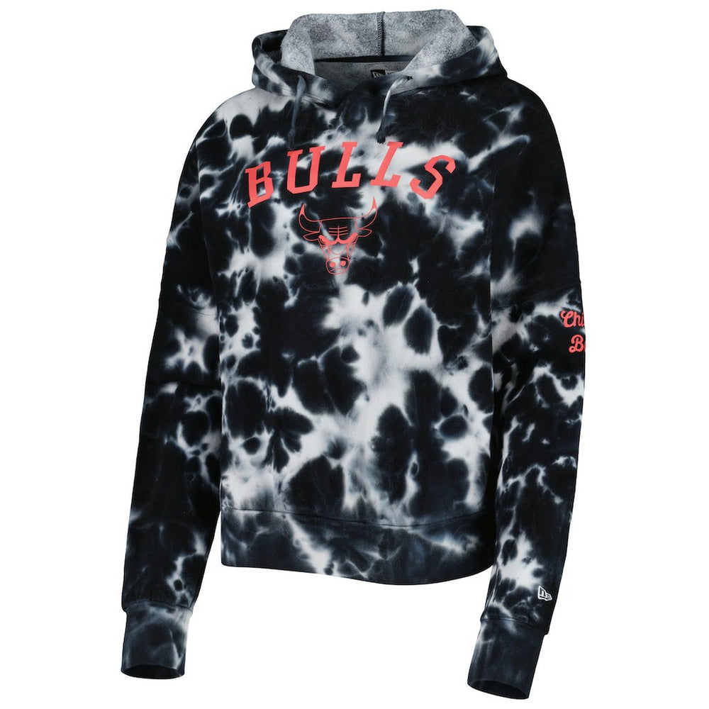 Chicago Bulls Women's Brushed Cotton Tie-Dye Pullover Hoodie sale - Black shop