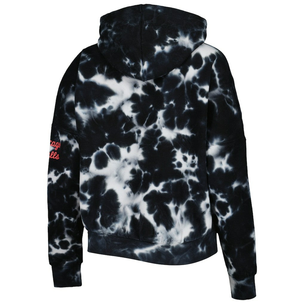 Chicago Bulls Women's Brushed Cotton Tie-Dye Pullover Hoodie sale - Black shop