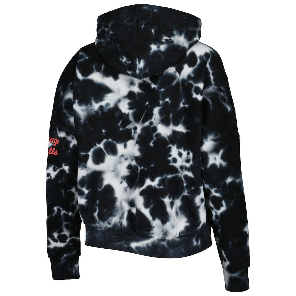 Chicago Bulls Women's Brushed Cotton Tie-Dye Pullover Hoodie sale - Black shop