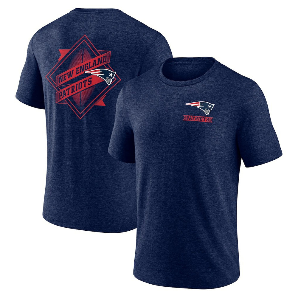 New England Patriots Diamond Scroll Tri-Blend T-Shirt - Navy outlet